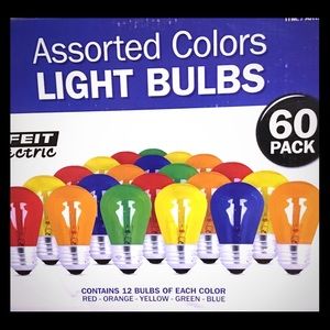 60 Lights Bulbs. Assorted Colors